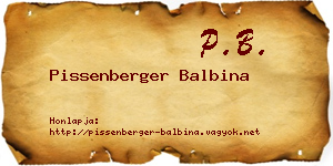 Pissenberger Balbina névjegykártya